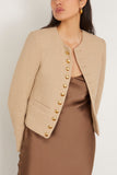 Nili Lotan Jackets Patti Short Jacket in Khaki Patti Short Jacket in Khaki
