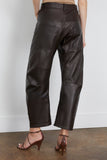 Nili Lotan Shon Leather Pant in Dark Brown