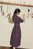 Toast Pantry Stripe Wrap Dress in Provence Blue