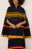Paula Alba Knitted Cape in Multi Stripes