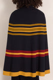 Paula Alba Knitted Cape in Multi Stripes