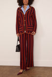 Paula Aurora Knitted Blazer in Red Stripes