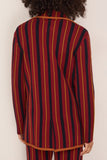 Paula Aurora Knitted Blazer in Red Stripes