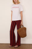 Paula Mira Knitted Pant in Red Stripes