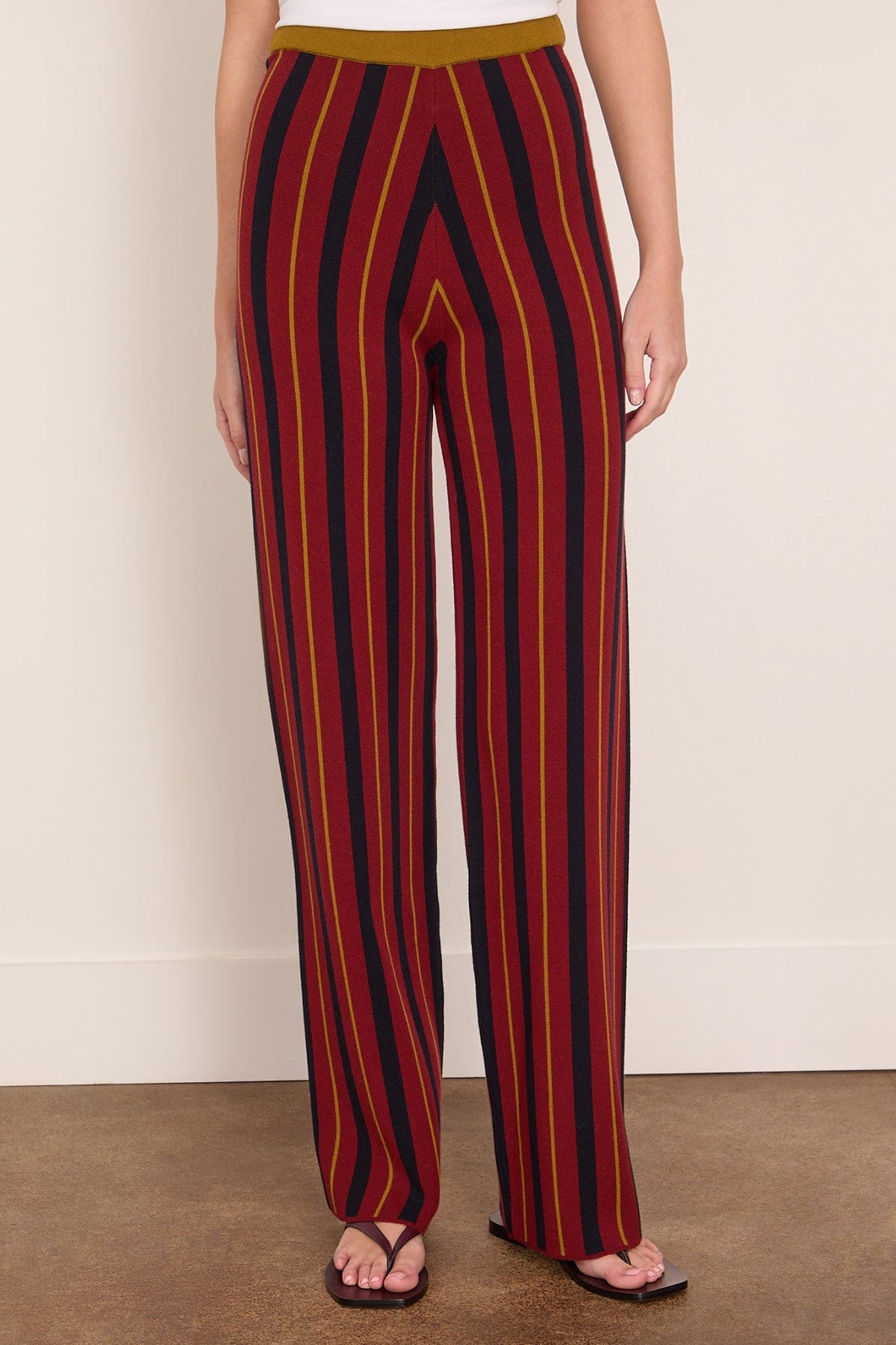 Paula Mira Knitted Pant in Red Stripes