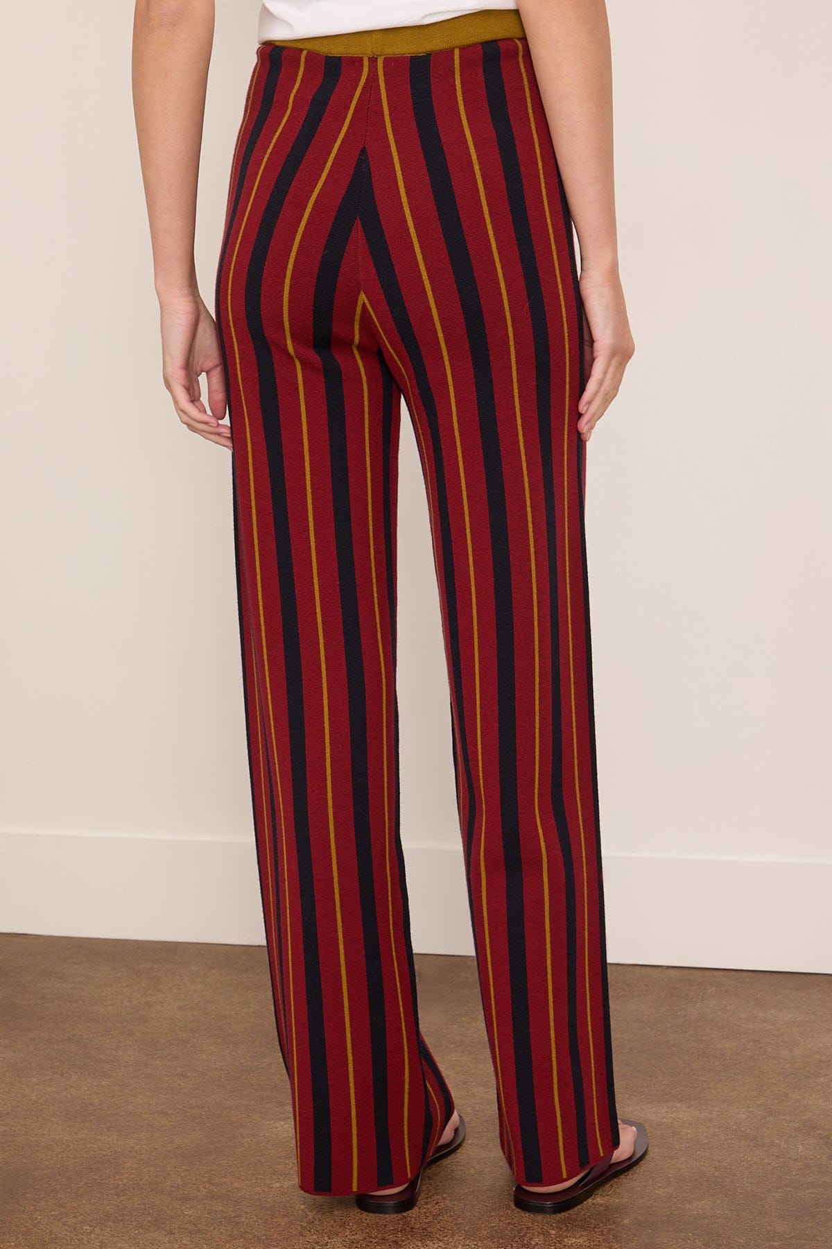Paula Mira Knitted Pant in Red Stripes