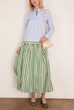 Paula Rosalia Poplin Silk Twill Dress in Multi Stripes