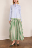 Paula Rosalia Poplin Silk Twill Dress in Multi Stripes