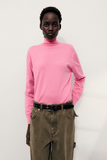 Tibi Perfect Turtleneck Pullover in Bubble Gum Pink