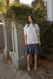 Bite Studios Skirts Petal Organic Denim Skirt in Dark Blue Raw Bite Studios Petal Organic Denim Skirt in Dark Blue Raw