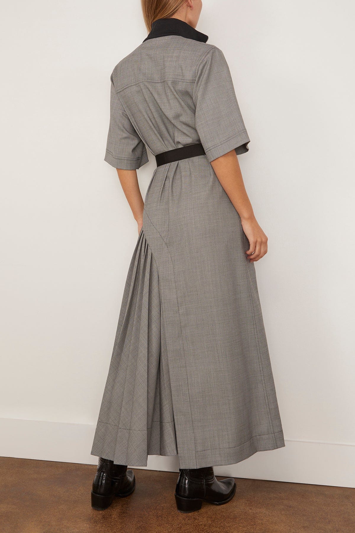 plan c colorblock pleated maxi dress Plan C - Plan C Dress in Black Melange 42 / 6 US