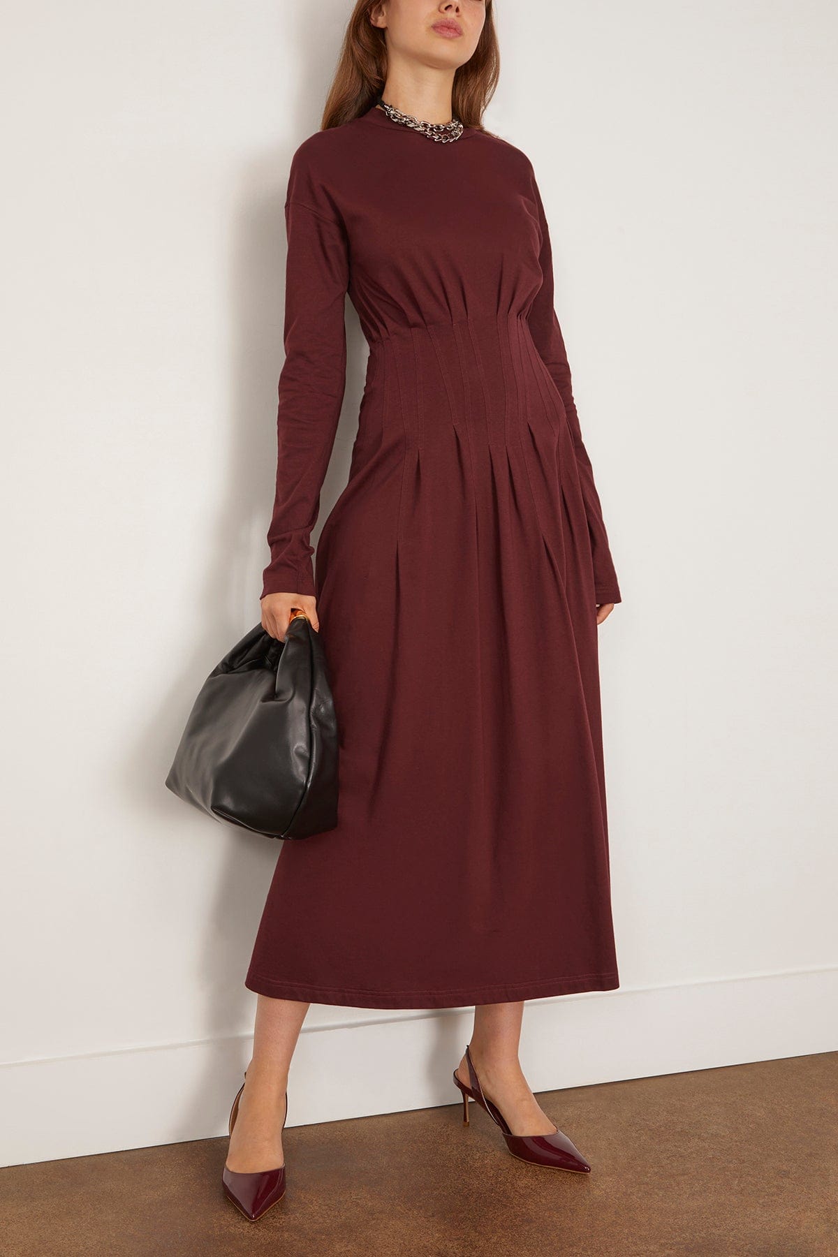 Plan C - Plan C Long Dress in Dark Burgundy 40 / 4 US - Hampden Clothing Plan C - Plan C Long Dress in Dark Burgundy 40 / 4 US - Hampden Clothing