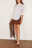 Plan C Long Sleeve Shirt in Brown/White Stripe