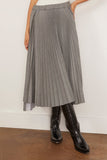 Pleated Skirt in Black Melange