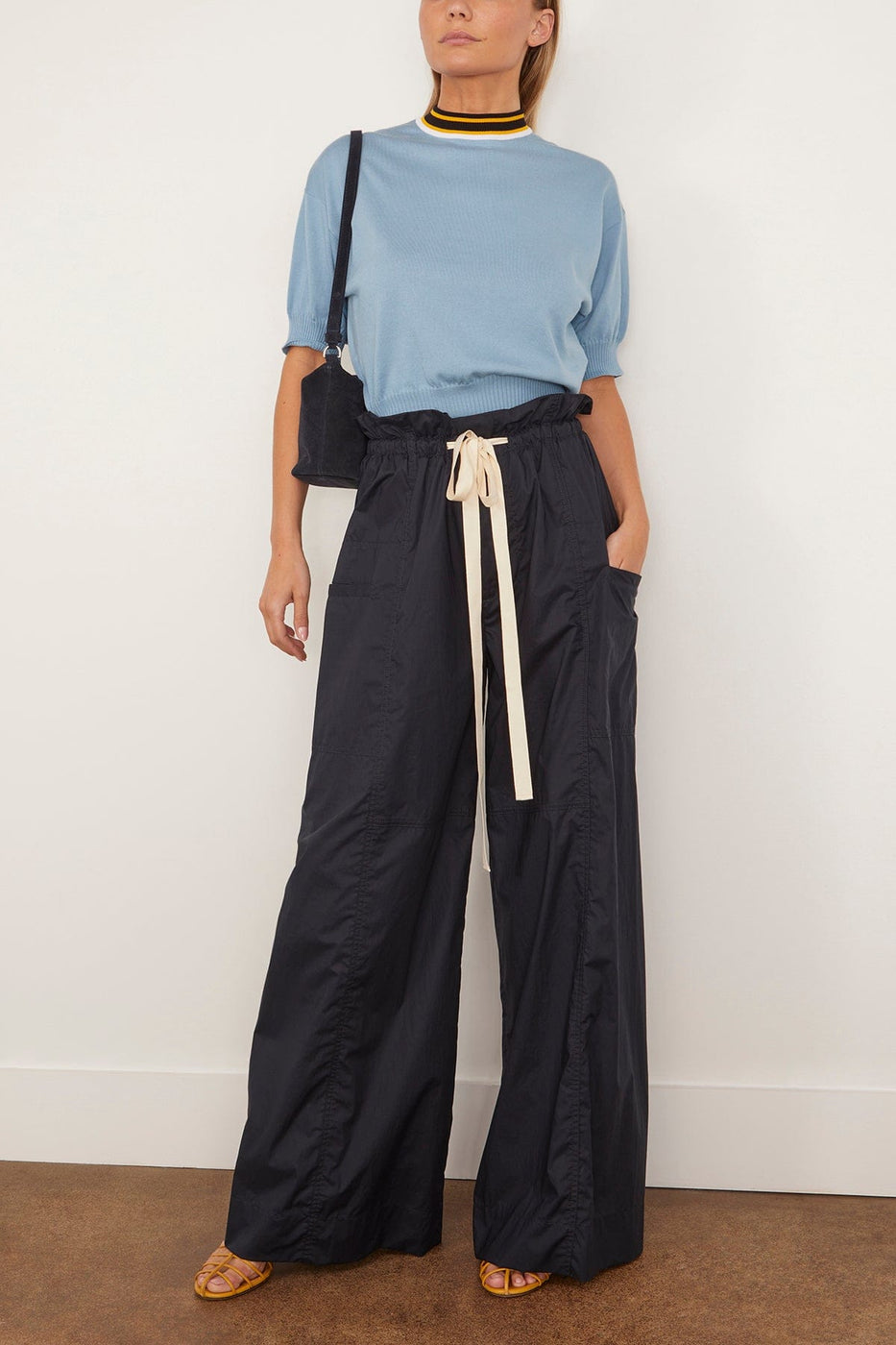 Plan C Tops Short Sleeve Knit Top in Sky Blue Short Sleeve Knit Top in Sky Blue