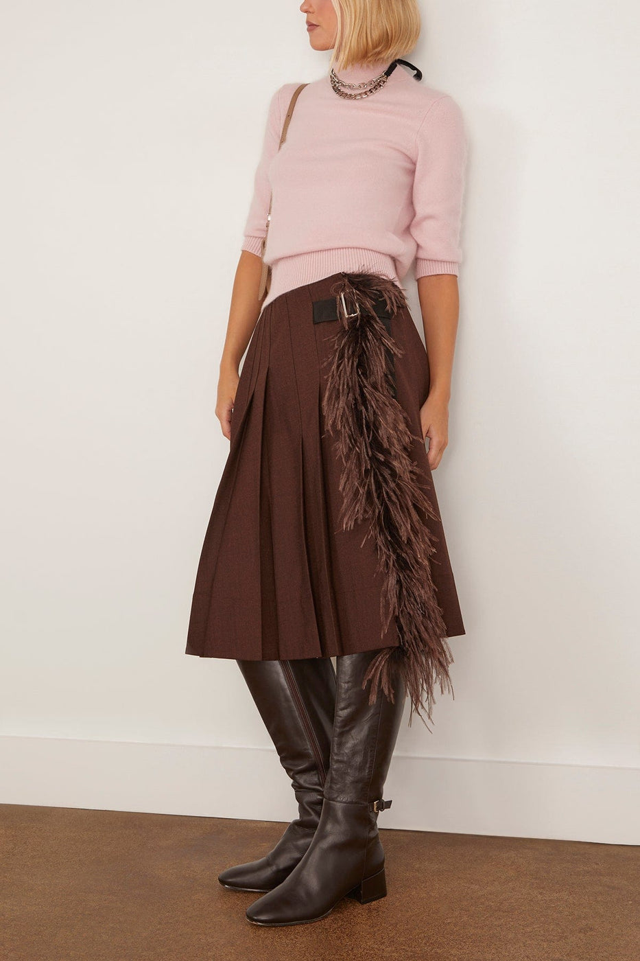 Plan C Skirt in Brown Melange