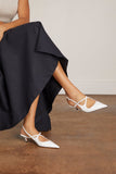 Proenza Schouler Slash Crossover Slingback Pumps in White