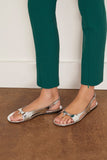 Proenza Schouler Slash Flat Thong Sandals in Silver