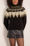 Proenza Schouler White Label Lizzy Sweater in Textured Fairisle Black Multi