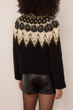Proenza Schouler White Label Lizzy Sweater in Textured Fairisle Black Multi