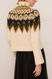 Proenza Schouler White Label Lizzy Sweater in Textured Fairisle Cream Multi