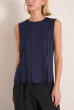 Proenza Schouler White Label Makayla Top in Open Weave Flou Navy