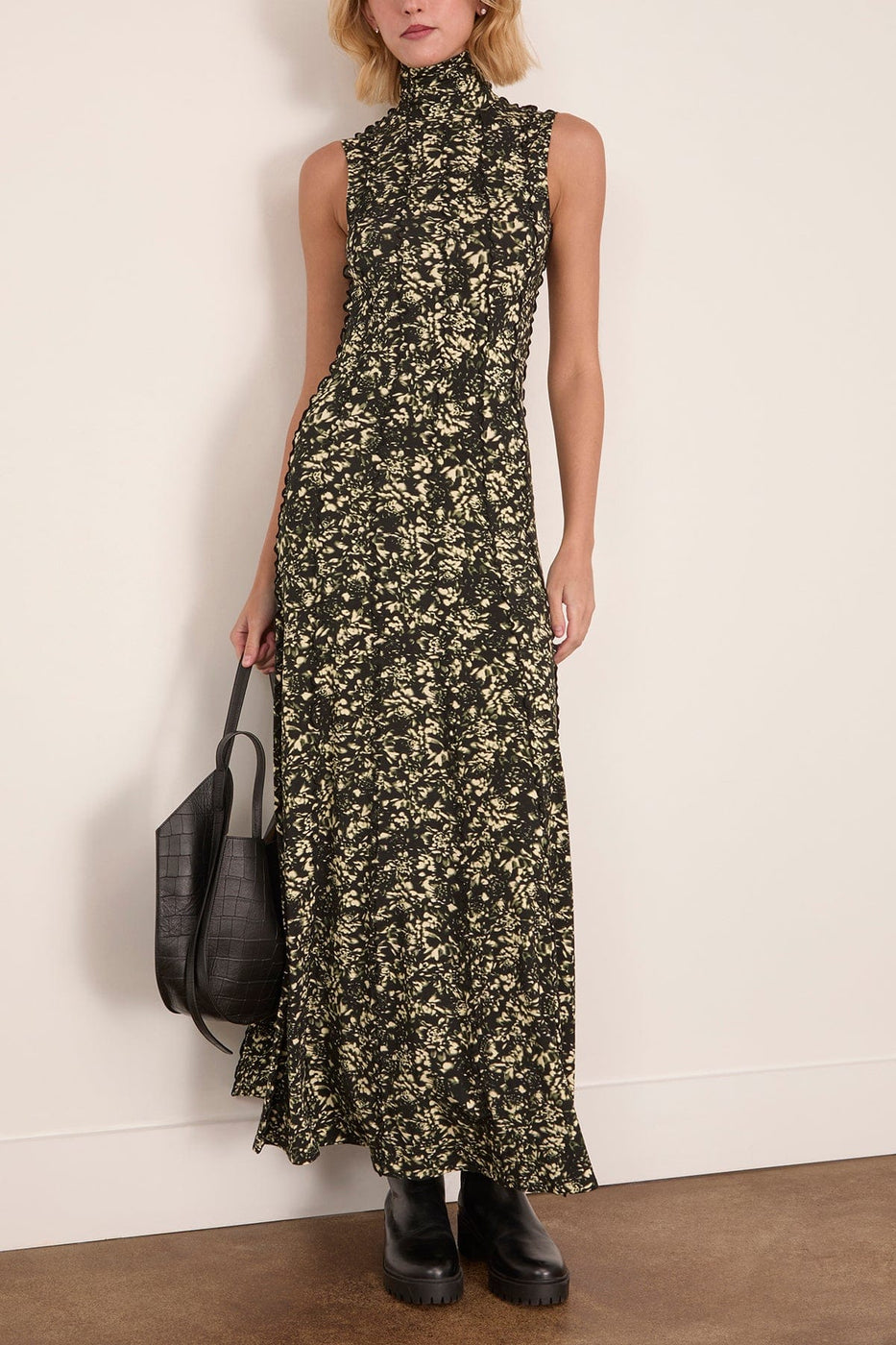 Proenza Schouler White Label Valentina Dress in Black/Lemon