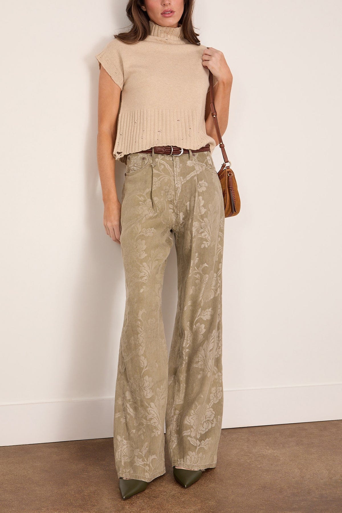 R13 Damon Pleated Trouser in Olive Floral – Hampden Clothing display picture 1