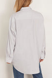R13 Drop Neck Oxford Shirt in Bluewhite Pinstripe