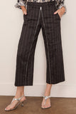 R13 Front Zip Trouser in Black Silver Wide