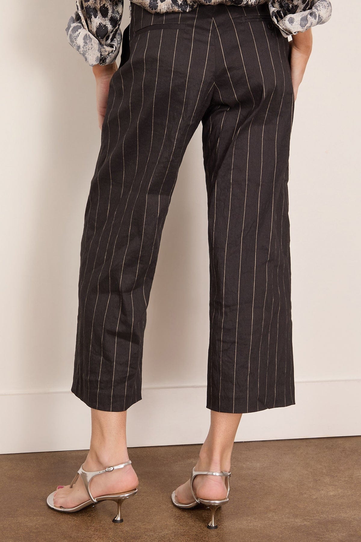 R13 Front Zip Trouser in Black Silver Wide