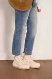 R13 High Top Sneaker in Ecru
