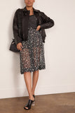 R13 Lace Midi Skirt in Mini Hearts on Black