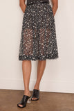 R13 Lace Midi Skirt in Mini Hearts on Black