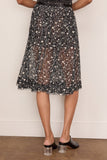 R13 Lace Midi Skirt in Mini Hearts on Black