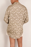 R13 Pintuck Drop Neck Shirt in Olive Floral