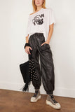 R13 Pants Pleated Pocket Straight Leg Leather Pant in Black R13 Pleated Pocket Straight Leg Leather Pant in Black