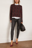 R13 Printed Relaxed Crewneck Sweater in Red Hearts on Black