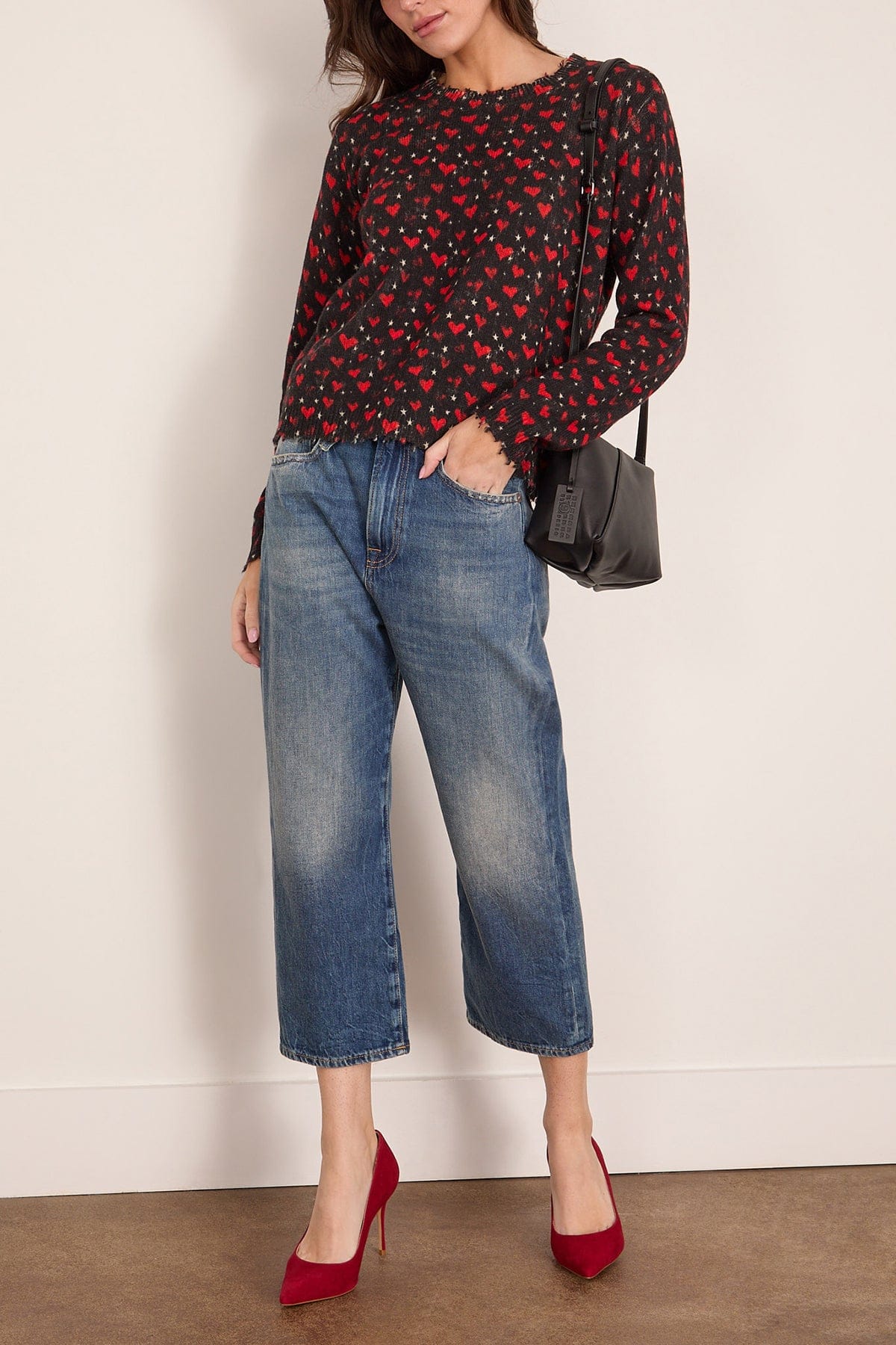 R13 Tailored Drop Jean in Kellen Blue