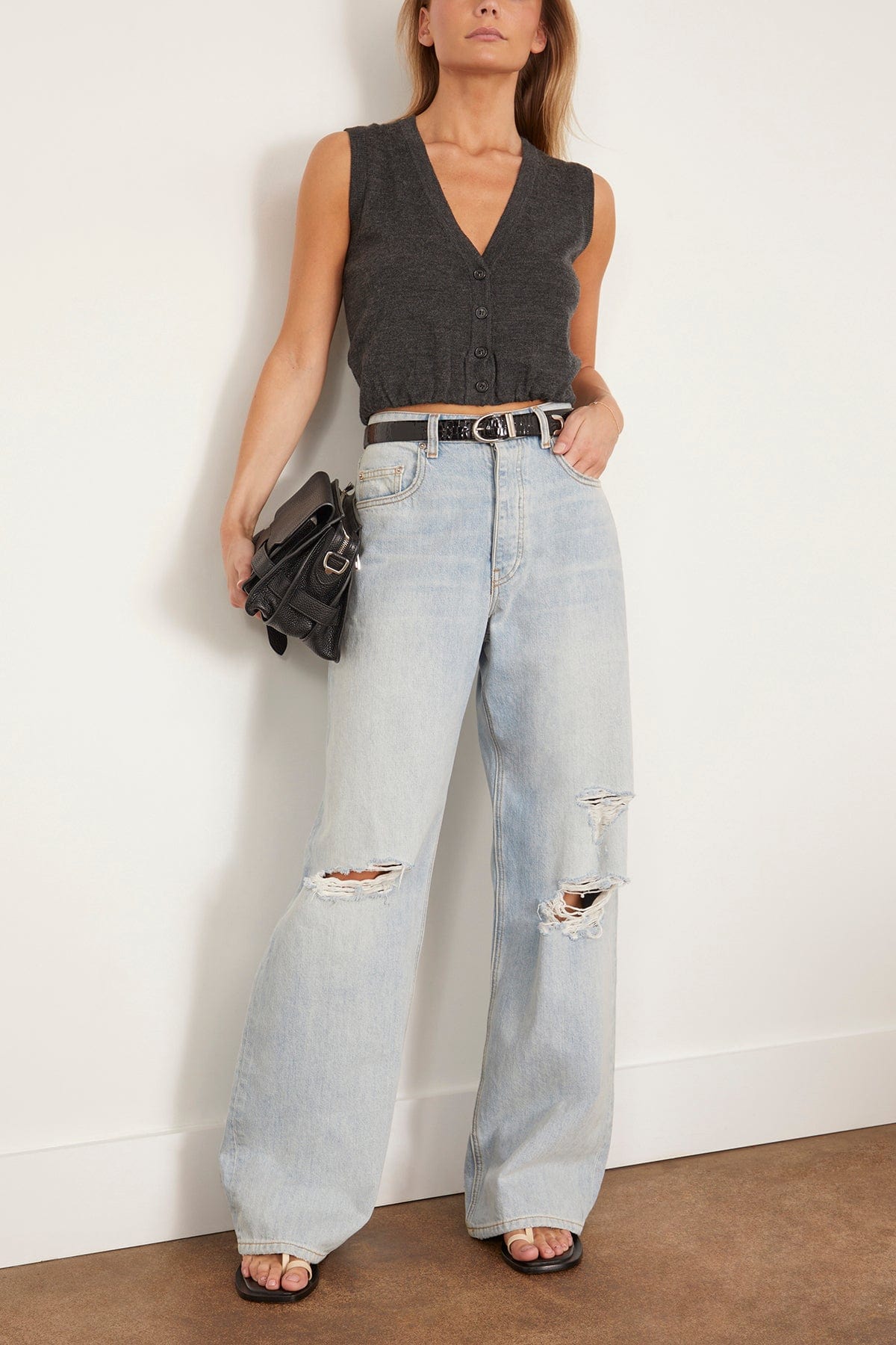 R13 Balloon Vest in Charcoal