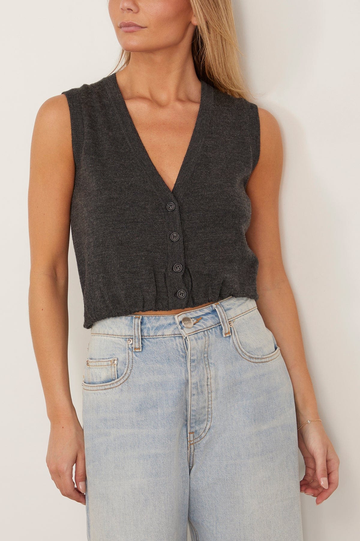 R13 Balloon Vest in Charcoal