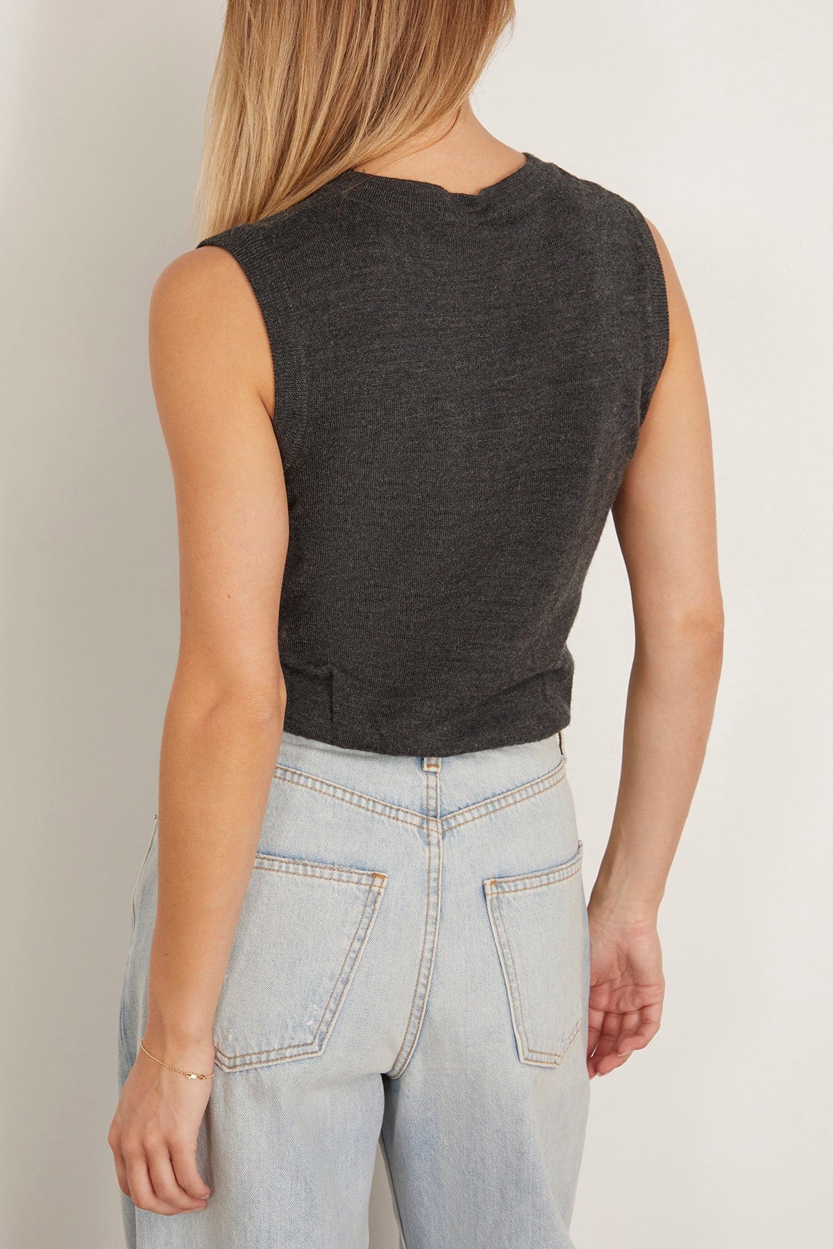 R13 Balloon Vest in Charcoal