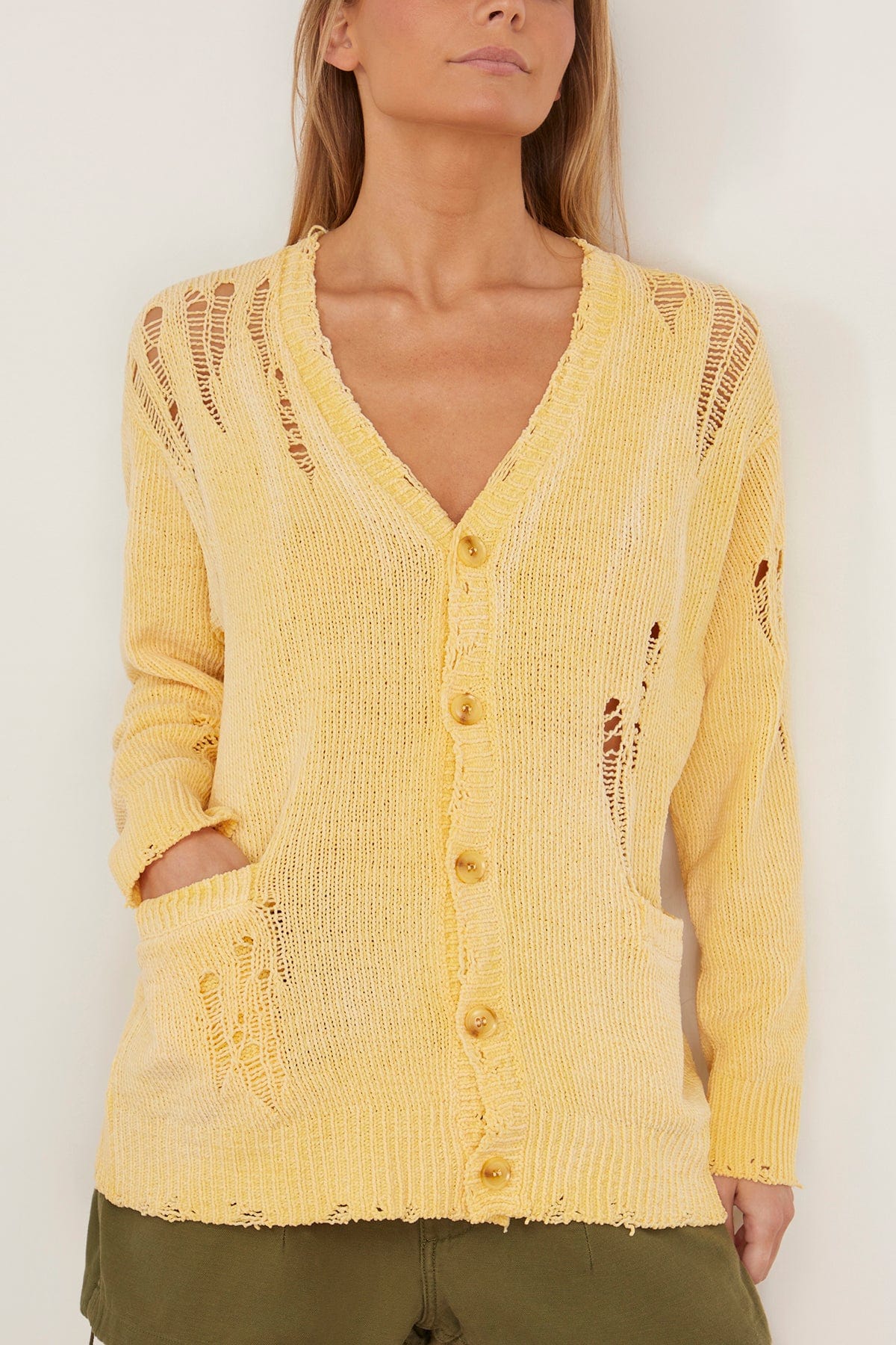 R13 Sweaters Boyfriend Cardigan in Yellow R13 Boyfriend Cardigan in Yellow