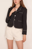 R13 Cropped Blazer in Black