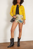 R13 Jackets Cropped Shrunken Zip-Up in Yellow/Aqua R13 Cropped Shrunken Zip-Up in Yellow/Aqua