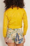 R13 Jackets Cropped Shrunken Zip-Up in Yellow/Aqua R13 Cropped Shrunken Zip-Up in Yellow/Aqua