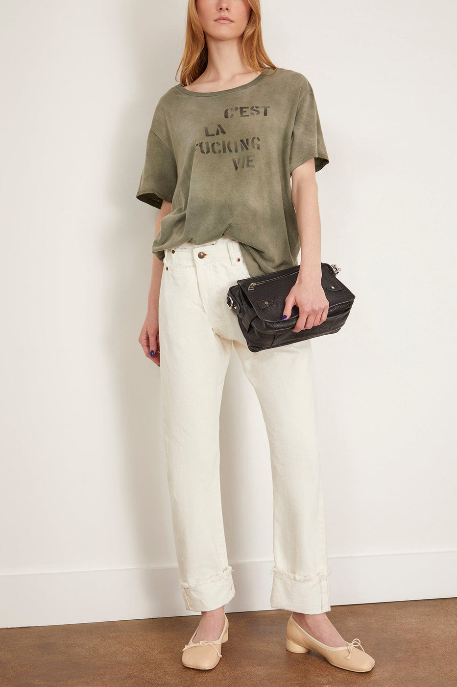 R13 Jeans Cuffed Crossover Jean in Bennett White Selvedge (TS) Cuffed Crossover Jean in Bennett White Selvedge (TS)
