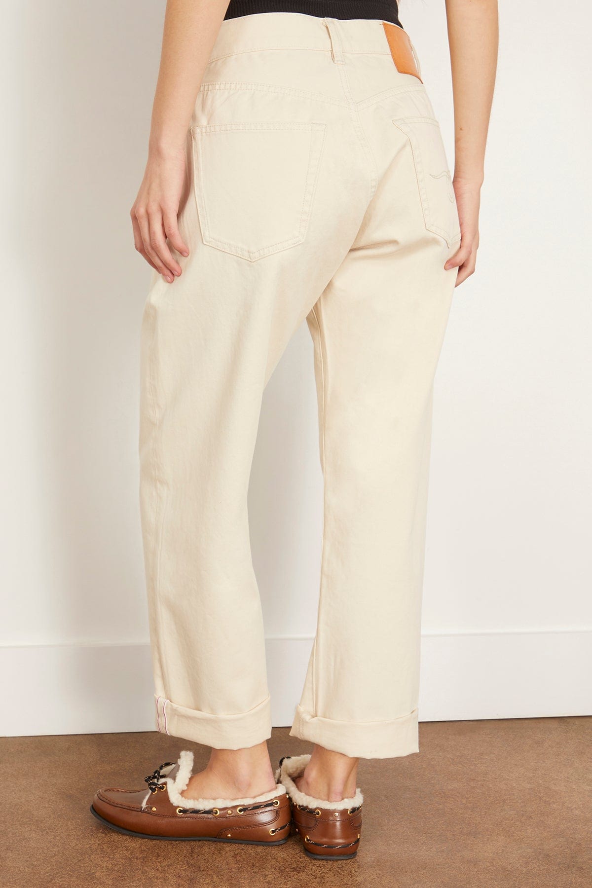 R13 Cuffed X-BF Jean in Bone White Selvedge