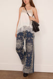 R13 D'Arcy Flare Jean in Blue Bandana Applique