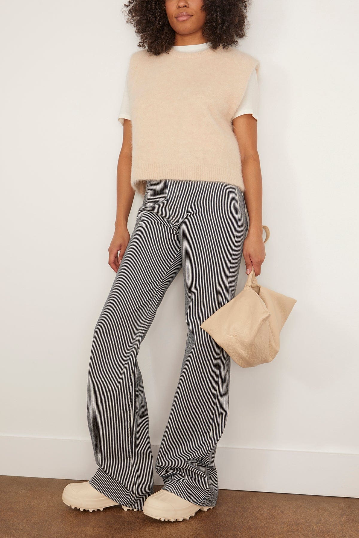 R13 Deep Armhole Vest in Oatmeal